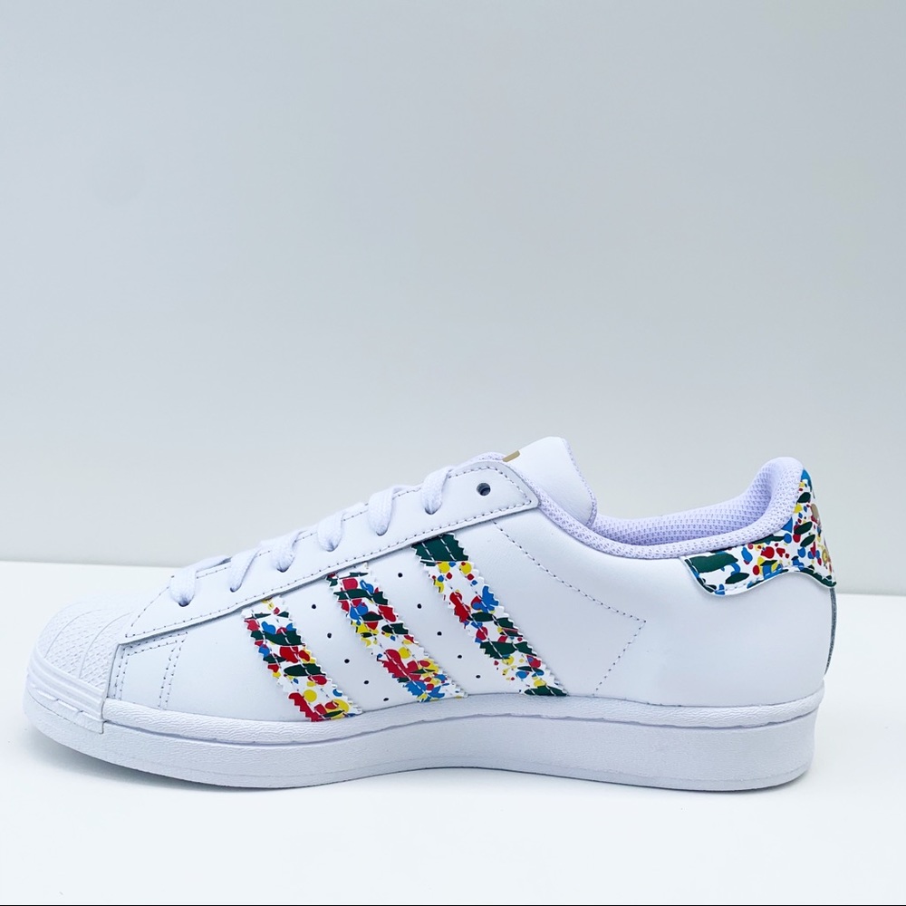 adidas SUPERSTAR SHOES Marble/Splash White/Gold - Picture 9 of 16